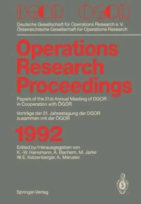 Dgor / Ögor: Papers of the 21th Annual Meeting of Dgor in Cooperation with Ögor Vorträge Der 21. Jahrestagung Der Dgor Zusammen Mit Ögor by Karl-Werner Hansmann, Achim Bachem, Matthias Jarke