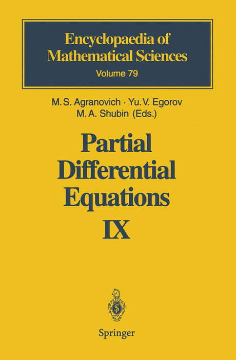 Partial Differential Equations Ix: Elliptic Boundary Value Problems by E.M. Shargorodsky/M.S. Agranovich