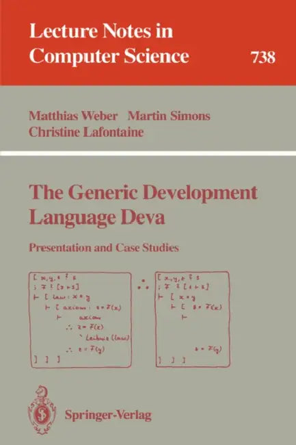 The Generic Development Language Deva by Matthias Weber, Martin Simons, Christine LaFontaine