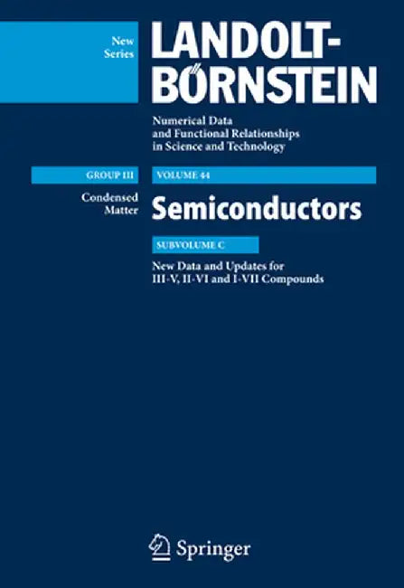 New Data and Updates for I-VII, III-V and II-VI Compounds by Ulrich Rössler
