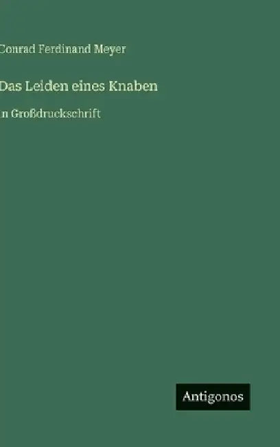 Das Leiden eines Knaben: in Großdruckschrift by Meyer, Conrad Ferdinand