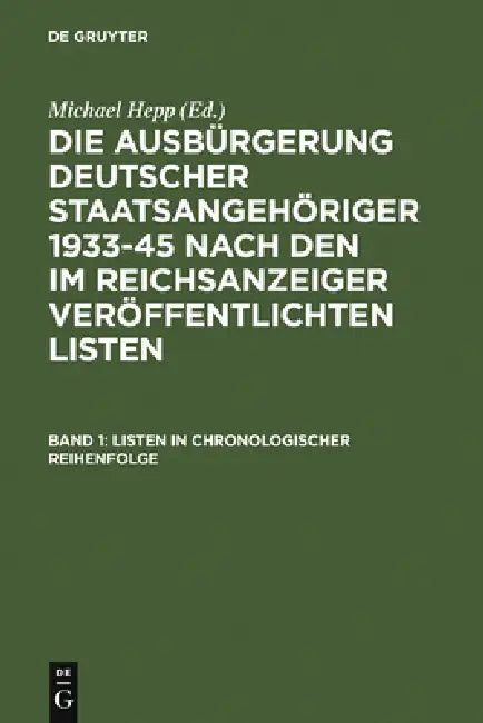 Listen in Chronologischer Reihenfolge / Lists in Chronological Order by Michael Hepp