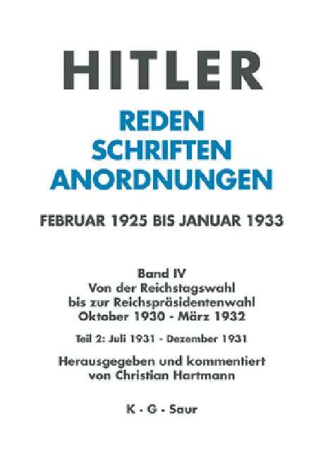Juli 1931 - Dezember 1931 by Christian Hartmann