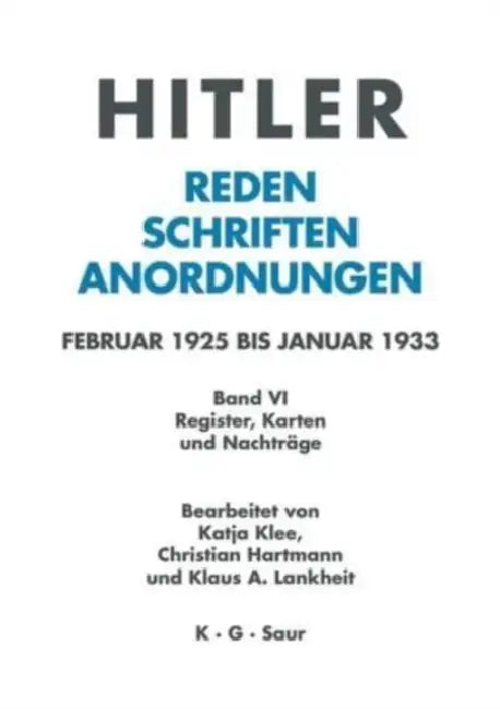 Register, Karten Und Nachträge by Katja Klee, Christian Hartmann, Klaus A. Lankheit