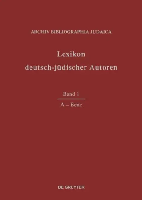A - Benc by Archiv Bibliographia Judaica e.V. (COR)