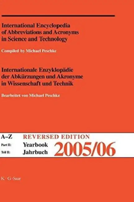 International Encyclopedia of Abbreviations And Acronyms in Science And Technology Yearbook 2005 by Not Available (NA)