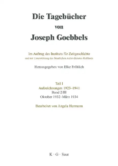 Oktober 1932 - März 1934 by Angela Hermann