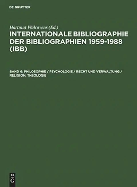 International Bibliography of Bibliographies 1959-1988: Philosophy/Psychology/ Law and by Not Available (NA)