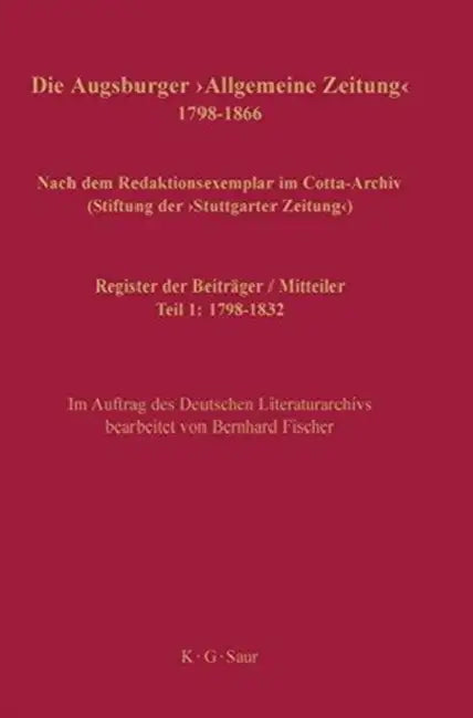 Register der Beiträger / Mitteiler by Bernhard Fischer