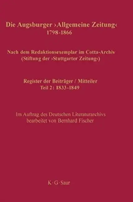 Register der Beiträger / Mitteiler by Bernhard Fischer