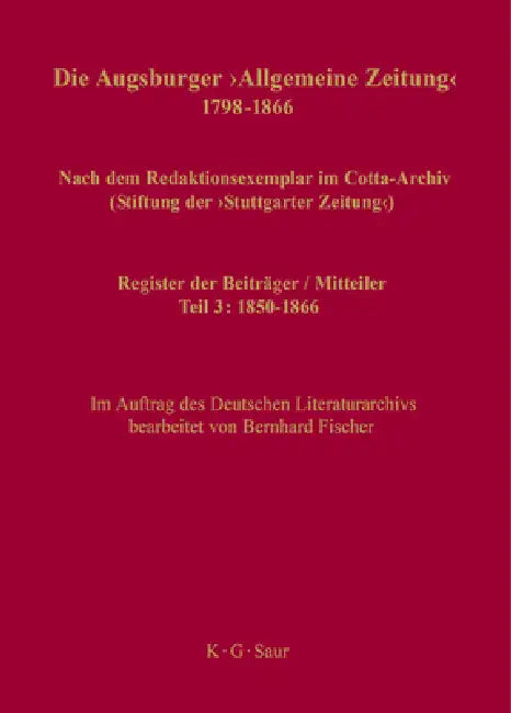 Register der Beiträger / Mitteiler by Bernhard Fischer