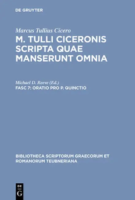 Oratio Pro P. Quinctio by Michael D. Reeve