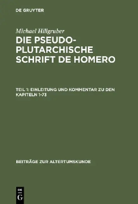 Einleitung Und Kommentar Zu Den Kapiteln 1-73 by Michael Hillgruber