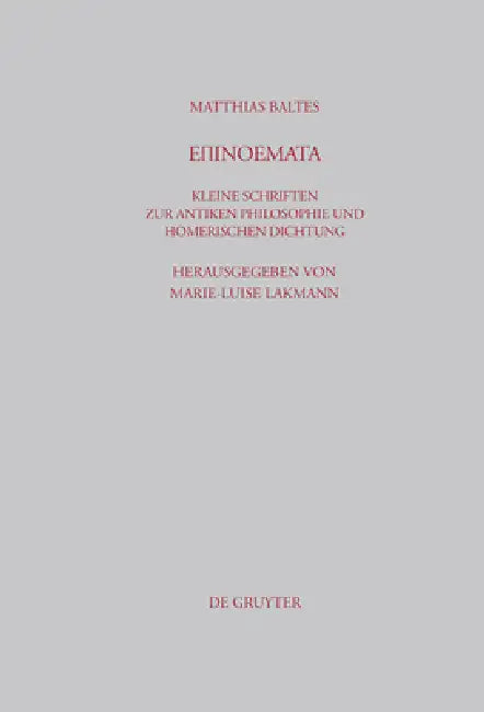 Epinoemata by Matthias Baltes, Marie-Luise Lakmann