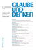 Glaube Und Denken: Jahrbuch Der Karl-Heim-Gesellschaft- 23. Jahrgang 2010 by Karl-Heim-Gesellschaft E V, Martin Rothgangel, Ulrich Beuttler