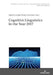 Cognitive Linguistics in the Year 2017 by Robert Kieltyka