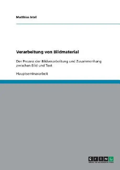 Verarbeitung von Bildmaterial: Der Prozess der Bildverarbeitung und Zusammenhang zwischen Bild und Text by Istel, Matthias