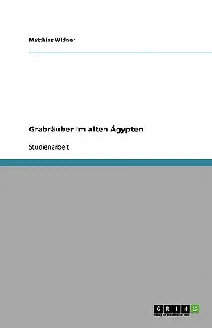 Grabräuber im alten Ägypten by Widner, Matthias