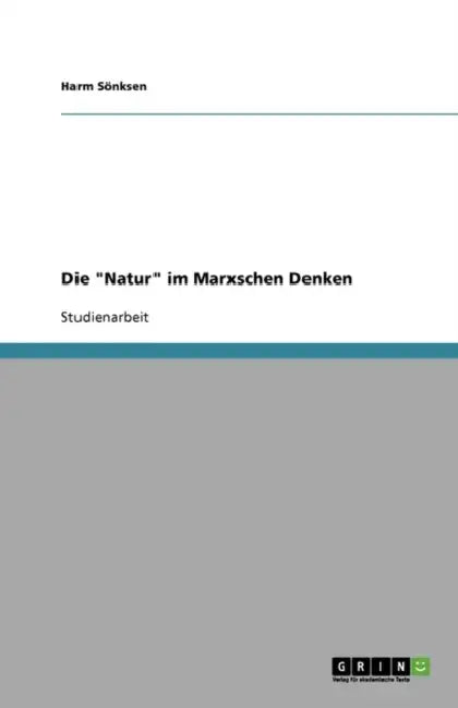 Die "Natur" im Marxschen Denken by Harm Sönksen