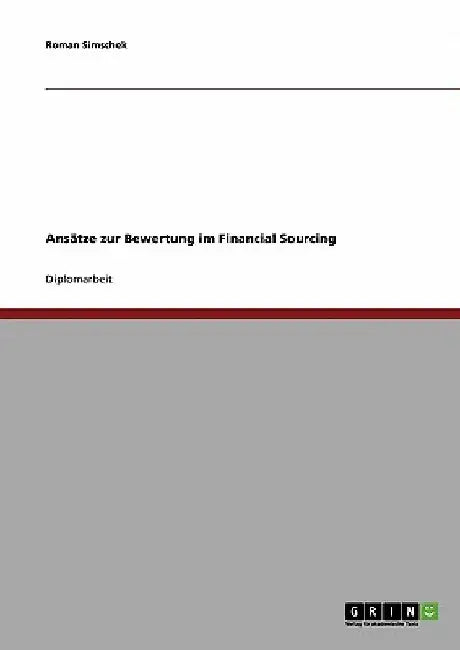 Ansätze zur Bewertung im Financial Sourcing by Simschek, Roman