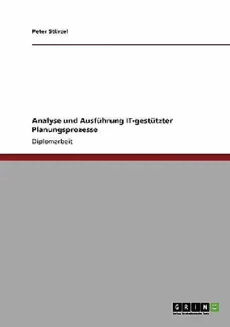 Analyse und Ausführung IT-gestützter Planungsprozesse by Stürzel, Peter