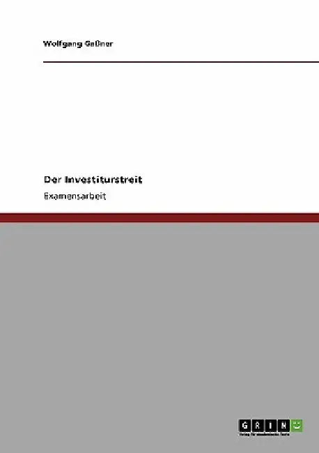 Der Investiturstreit by Gaßner, Wolfgang