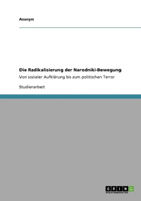 Die Radikalisierung der Narodniki-Bewegung: Von sozialer Aufklärung bis zum politischen Terror by Anonym