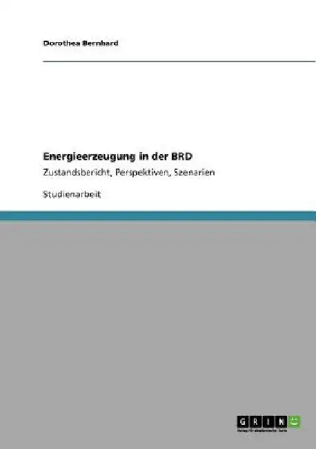 Energieerzeugung in der BRD: Zustandsbericht, Perspektiven, Szenarien by Bernhard, Dorothea