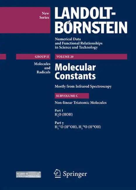 H2O (Hoh), Part 1 γ: Molecular Constants Mostly from Infrared Spectroscopy Subvolume C: Nonlinear Triatomic Molecules by Guy Guelachvili