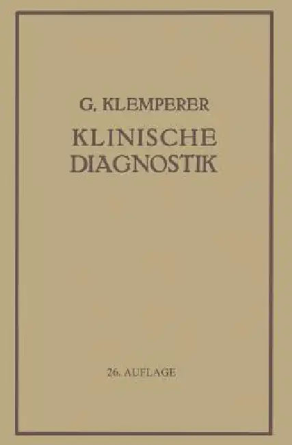 Grundriss Der Klinischen Diagnostik by Georg Klemperer