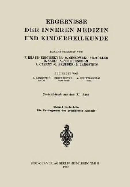 Die Pathogenese Der Perniziösen Anämie by Richard Seyderhelm
