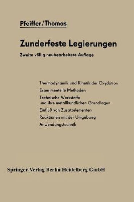 Zunderfeste Legierungen by Harald Pfeiffer, Hans Thomas