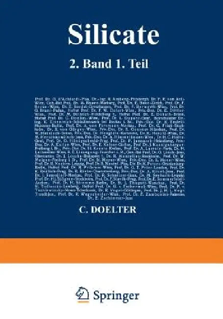 Silicate: 2. Band 1. Teil by C. Doelter