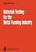 Materials Testing for the Metal Forming Industry by Klaus Pöhlandt