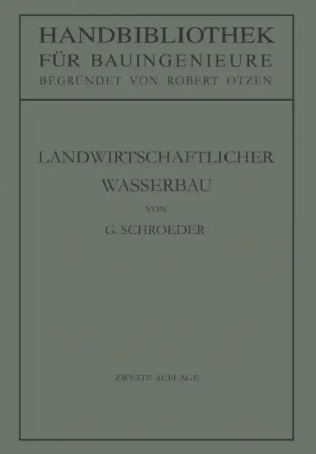 Landwirtschaftlicher Wasserbau by Gerhard Schroeder