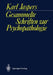 Gesammelte Schriften Zur Psychopathologie by Karl Jaspers