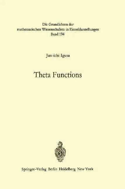 Theta Functions by Jun-Ichi Igusa