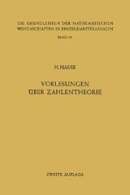Vorlesungen Über Zahlentheorie by Helmut Hasse