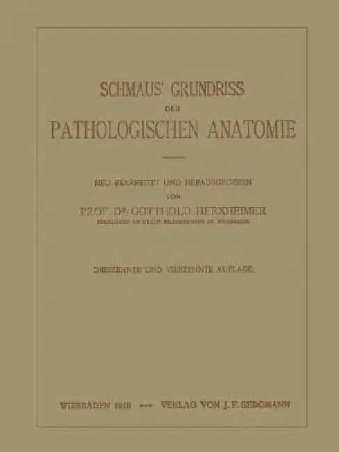 Schmaus' Grundriss Der Pathologischen Anatomie by Na Schmaus, Na Herxheimer