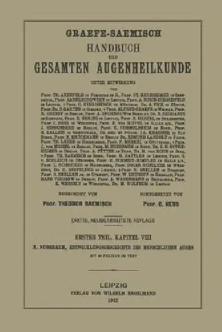 Entwicklungsgeschichte Des Menschlichen Auges by M. Nussbaum