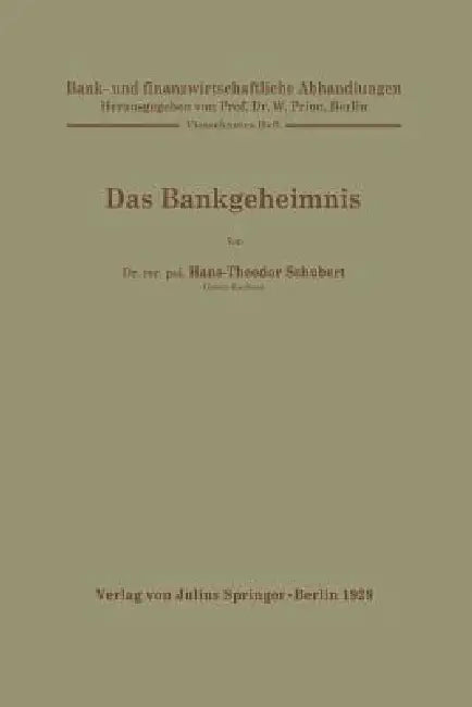 Das Bankgeheimnis: 14. Heft by Hans-Theodor Schubert
