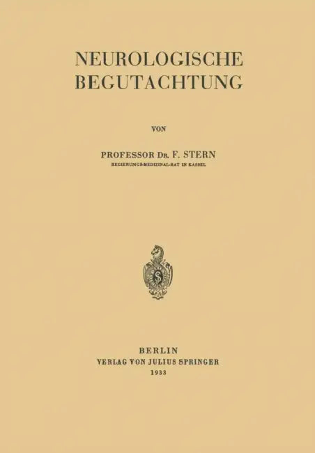 Neurologische Begutachtung by F. Stern