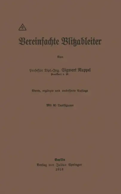 Vereinfachte Blitzableiter by Sigwart Ruppel