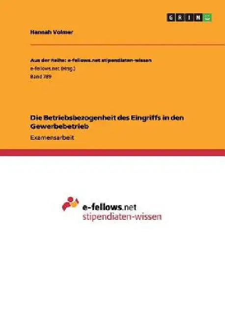 Die Betriebsbezogenheit des Eingriffs in den Gewerbebetrieb by Volmer, Hannah