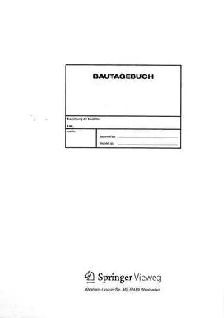 Bautagebuch by W. Daub
