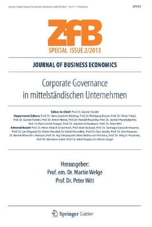 Corporate Governance in Mittelständischen Unternehmen by Martin Welge, Peter Witt