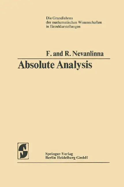 Absolute Analysis by Frithjof Nevanlinna