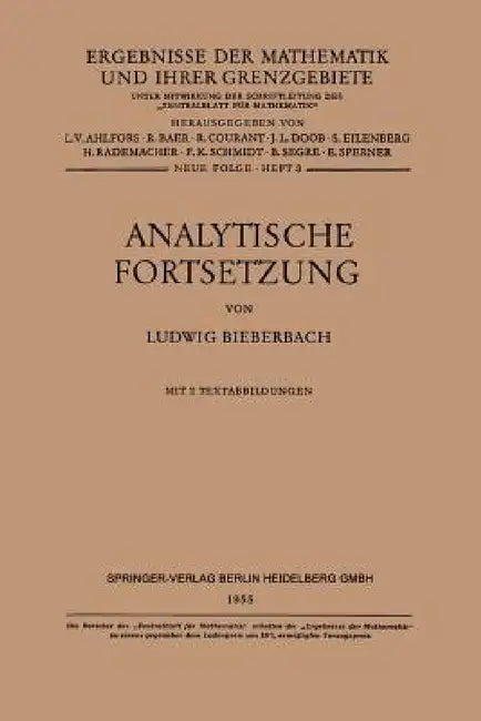Analytische Fortsetzung by Ludwig Bieberbach