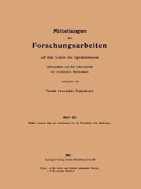 Mitteilungen Über Forschungsarbeiten: Auf Dem Gebiete Des Ingenieurwesens by Franz Walther
