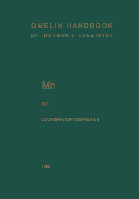 MN Manganese: Coordination Compounds 7 by Ursula Hettwer